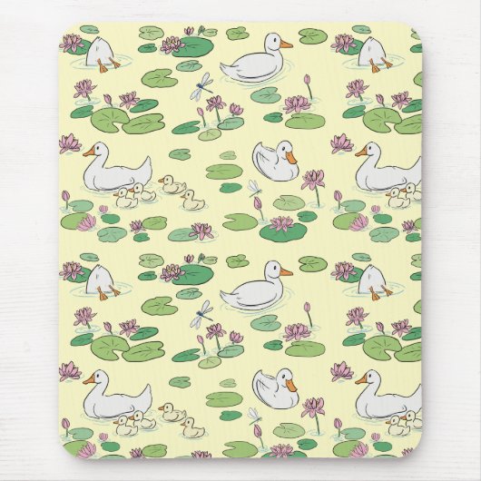Enten und Wasserlilie Mousepad (Vorne)