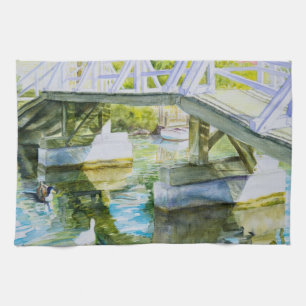 Enten unter einer Brücke Geschirrtuch