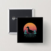 Enten Vaporwave 80er Farm Tier Bauer Geschenk Button (Vorne & Hinten)