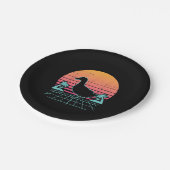 Enten Vaporwave 80er Farm Tier Bauer Geschenk Pappteller (Schrägansicht)