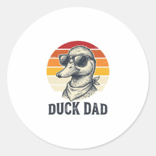 Enten-Vater Vintage-Enten-Sonnenbrille Vektor-Shir Runder Aufkleber