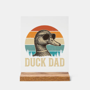 Enten-Vater Vintage-Gravur Retro-Sonnenuntergangs- Acrylschild