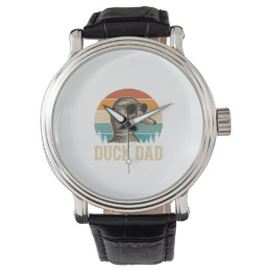 Enten-Vater Vintage-Gravur Retro-Sonnenuntergangs- Armbanduhr