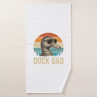 Enten-Vater Vintage-Gravur Retro-Sonnenuntergangs- Badehandtuch