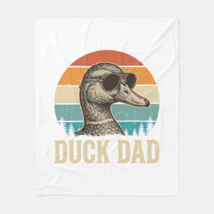 Enten-Vater Vintage-Gravur Retro-Sonnenuntergangs- Fleecedecke
