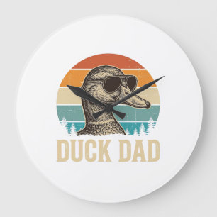Enten-Vater Vintage-Gravur Retro-Sonnenuntergangs- Große Wanduhr