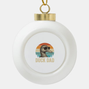 Enten-Vater Vintage-Gravur Retro-Sonnenuntergangs- Keramik Kugel-Ornament