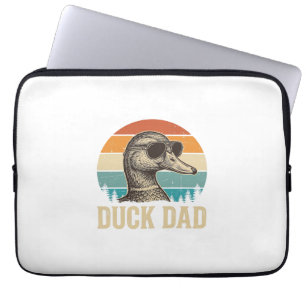 Enten-Vater Vintage-Gravur Retro-Sonnenuntergangs- Laptopschutzhülle