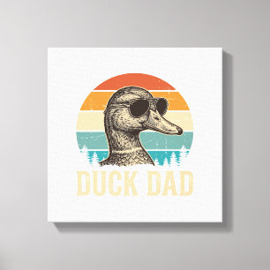 Enten-Vater Vintage-Gravur Retro-Sonnenuntergangs- Leinwanddruck