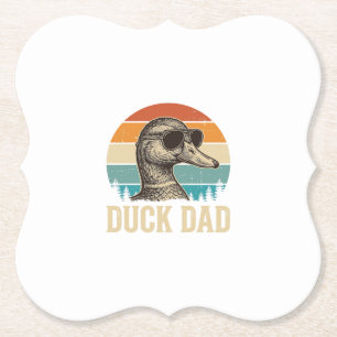 Enten-Vater Vintage-Gravur Retro-Sonnenuntergangs- Untersetzer