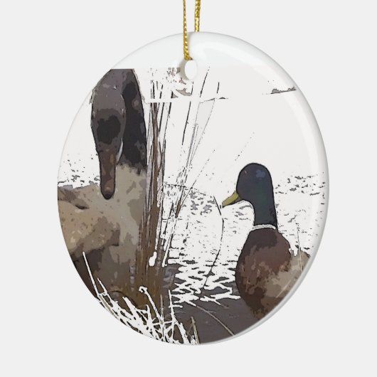 Enten-Verzierung Keramikornament (Links)