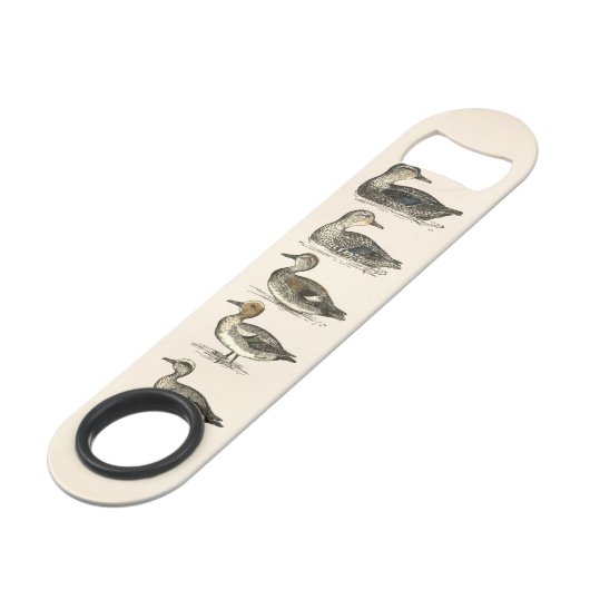 Enten von Nordamerika Illustrationen Speed Flaschenöffner (Rückseite Schrägansicht)