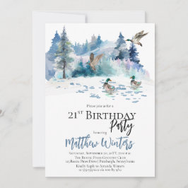 Enten Wald Natur 21. Geburtstag Party Einladung