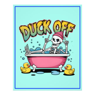 Enten weg Lustiges Skelett-Design-61161 gerahmter  Fotodruck