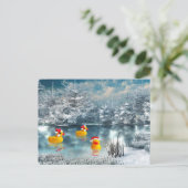 Enten-Weihnachten Feiertagspostkarte (Stehend Vorderseite)