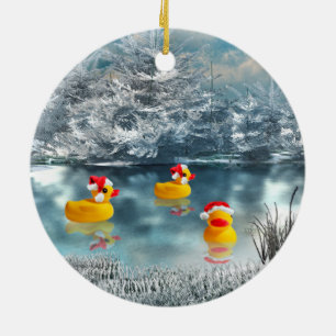 Enten-Weihnachten Keramik Ornament