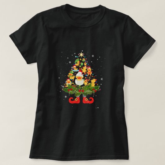 Enten Weihnachtsbaum Lights Niedliche Weihnachtsma T-Shirt (Design vorne)