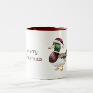 Enten-Weihnachtsmann-Hut Weihnachten Zweifarbige Tasse