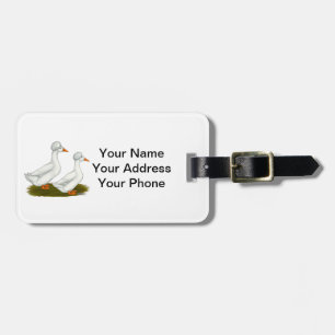 Enten: weiß gekreischt gepäckanhänger