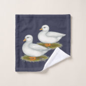 Enten: Weiße Anrufe Badhandtuch Set (Waschlappen)