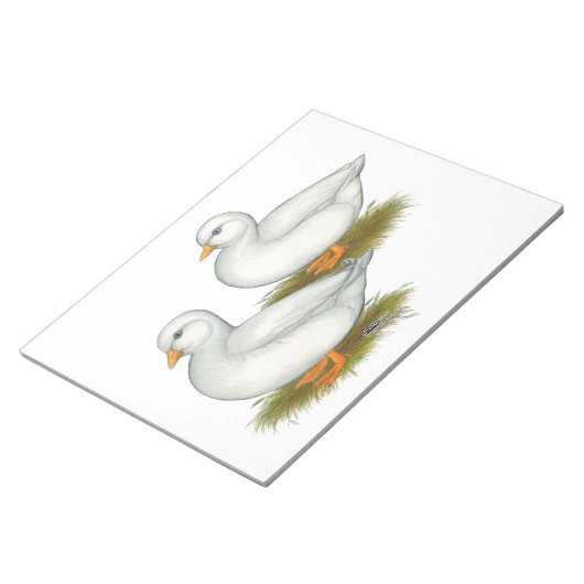 Enten: Weiße Anrufe Notizblock (angewinkelt)