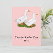 Enten: Weiße Pekins Einladung (Stehend Vorderseite)