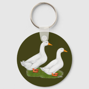 Enten: Weißes Pekins Schlüsselanhänger