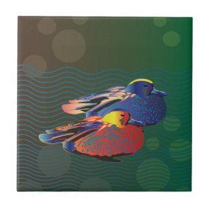 Entenartiges Vogelpaar Fliese
