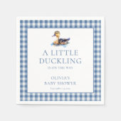 Entenblaukariertes Babyshower Serviette (Vorderseite)