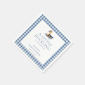 Entenblaukariertes Babyshower Serviette (Ecke)