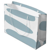 Enteneier Blau und Weiß Abstrakt große Geschenktas Geschenktüte (Rückseite Schrägansicht)