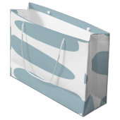 Enteneier Blau und Weiß Abstrakt große Geschenktas Geschenktüte (Vorderseite Schrägansicht)