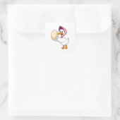 Enteneig Quadratischer Aufkleber (Tasche)