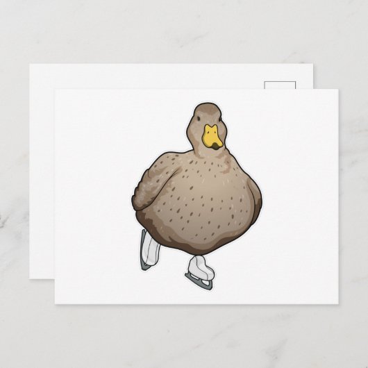 Enteneis Skaten Ice Skate Postkarte (Vorne/Hinten)