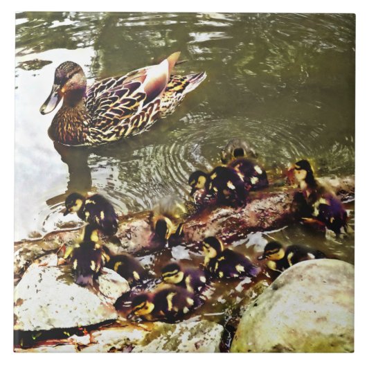 Entenfamilie Fliese (Vorderseite)
