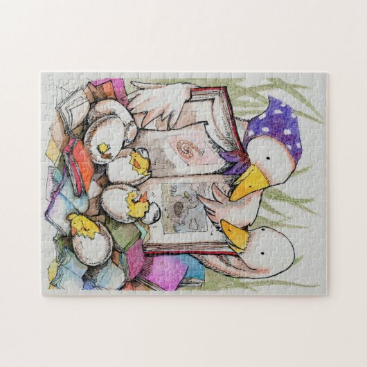 Entenfamilien-Lieben, Puzzlespiel zu lesen Puzzle (Horizontal)