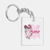 Entenhalter-Blume - "Du machst mich leichtsinnig g Schlüsselanhänger (Vorderseite links)