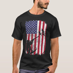 Entenjagd American Flag USA Hunterer labrador T-Shirt