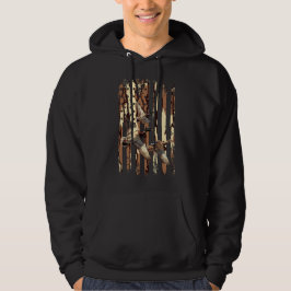 Entenjagd American Flag Waterfowl Bottomland Camou Hoodie