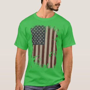 Entenjagd Amerikanische Flagge Vintage Jäger Ente T-Shirt