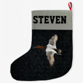 Entenjagd Canvasback Herren Weihnachtsmann Strumpf Großer Weihnachtsstrumpf (Rückseite)