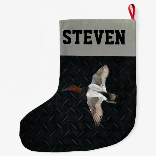 Entenjagd Canvasback Herren Weihnachtsmann Strumpf Großer Weihnachtsstrumpf (Rückseite)