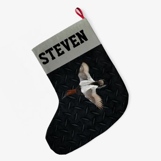 Entenjagd Canvasback Herren Weihnachtsmann Strumpf Großer Weihnachtsstrumpf (Rückseite (Hängend))