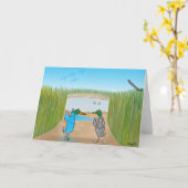 Entenjagd Cartoon Karte (Gelbe Blume)