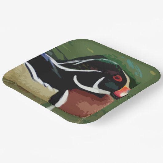Entenjagd Décor, Papierplatte für Holzente Pappteller (Gewinkelt)
