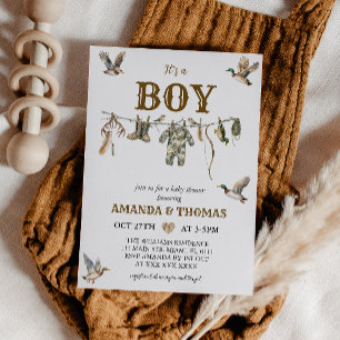 Entenjagd Es ist ein Junge Baby Shower Einladung