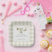 Entenjagd-Jäger-Gingham-Baby-Shower-Party Pappteller (Party)
