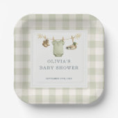 Entenjagd-Jäger-Gingham-Baby-Shower-Party Pappteller (Vorderseite)
