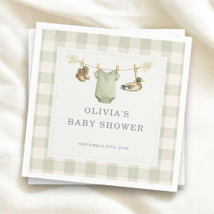 Entenjagd-Jäger-Karo-Baby-Shower-Party Serviette