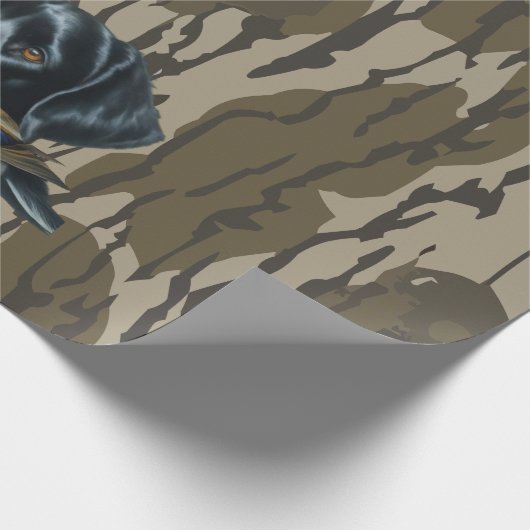 Entenjagd Labrador Retriever Bottomland Camouflage Geschenkpapier (Ecke)